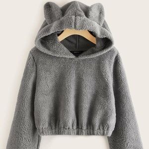 **NEW NEVER WORN BEFORE Solid Teddy Ear Hoodie